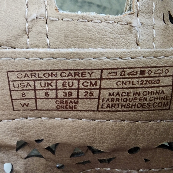 EARTH ORIGINS - Lace-up heeled 2” sandal, cream, size 8W - Picture 7 of 7